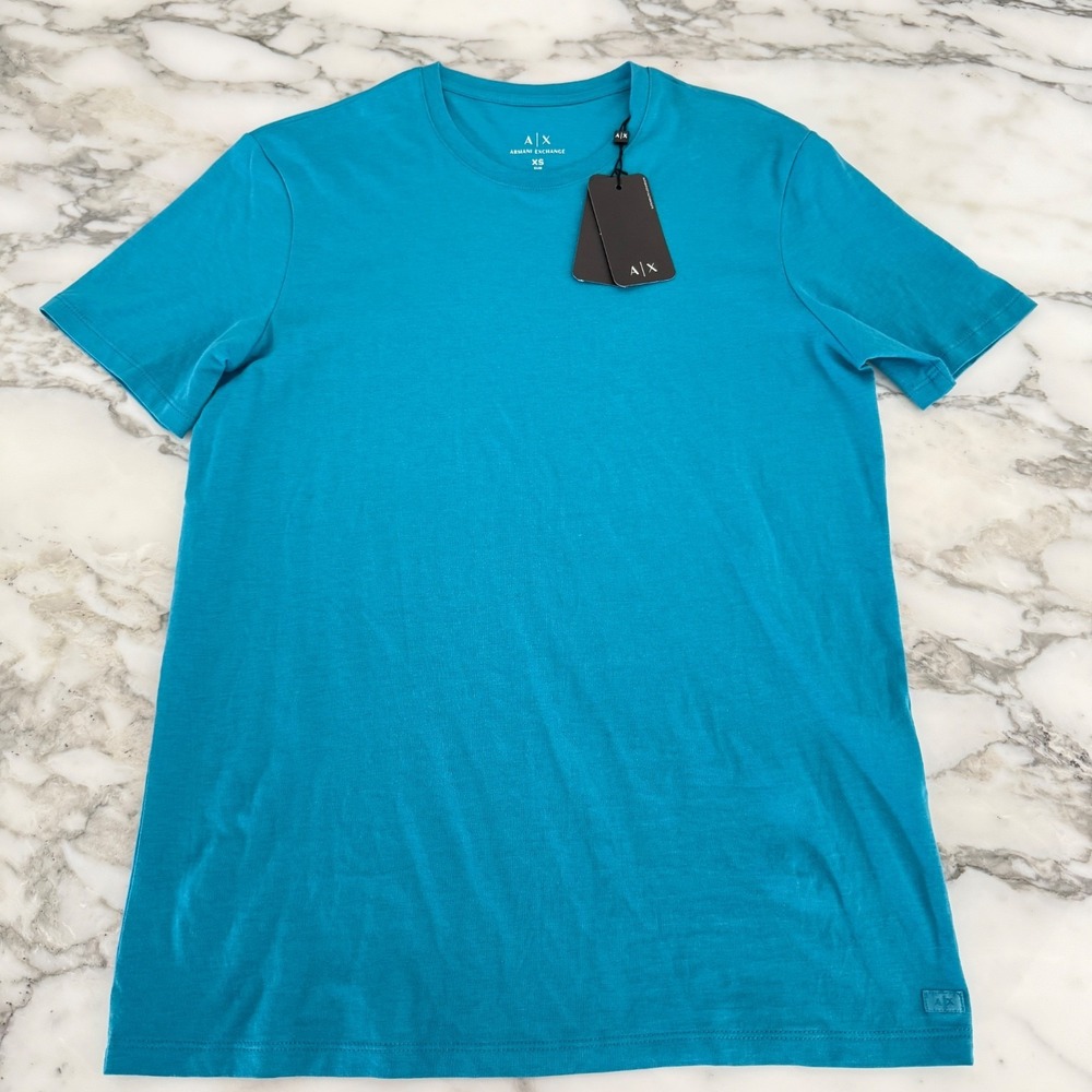 A|X Armani Exchange Men Short Sleeve Crew Neck Pima Cotton T-Shirt,‎ XS Turquise